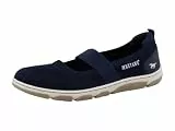 MUSTANG Damen Slipper, Frauen Slip On,schluepfschuhe,Loafer,Slip-ons,freitzeitschuhe,offener einschlupf,Mokassins,Halbschuhe,Blau,42 EU