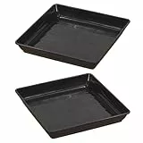 2 Stück Übertöpfe Untersetzer Quadratisch 35x35cm Mit Verstärkter Dicke Auffangwanne Für Pflanzen Schwarz Für Gartenarbeit Ideal Für Zimmerpflanzen, Balkonblumen Und Gewächshaus Pflanzenpflege