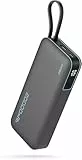 CUKTECH 20000mah Power Bank, 45W Powerbank mit Integriertem USB-C Kabel, Externe Handyakkus mit Schnellladefunktion, Externer Akku mit Digitales Display für iPhone 16/15 Pro Max, MacBook, Galaxy S25