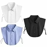 SPORWAY 3 Stücke Frauen Kragen Krageneinsatz Damen: Fake Collar Detachable Collar Abnehmbare Hälfte Shirt Bluse Damen Blusenkragen Einsatz für Damen, Einsatz Hemdkragen für Damen, Einheitsgröße