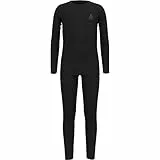 Odlo Thermounterwäsche Kinder Merino 200 I Winterleggings und Langarm Thermoshirt Mädchen Jungen I Warmes Skiunterwäsche Set Thermounterwäsche Set I Kinder