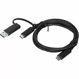 Lenovo HYBRID USB-C with USB-A, 4X90U90618, schwarz, 3 feet