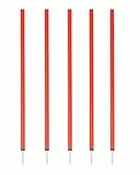SPORTIKEL24 Slalomstangen 100 cm – ø 32 mm – 5er-Set mit Metallspitze – Rot – Trainingsstangen für Agility, Fußball & Koordinationstraining