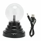 Elprico Plasmalampe, Elektrostatisches Nachtlicht, Plasmakugel, Lichtempfindliche Neutralisation, Dekorative Statische Beleuchtung, Kugellampe für Heimparty(3-Zoll-Akku und USB-Dual-Use)