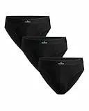 DANISH ENDURANCE 3er Pack Klassischer Slip Herren aus Baumwolle, Weiche Herren Unterwäsche Schwarz 3XL