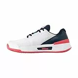 Wilson Intrigue Pro Clay Damen-Tennisschuhe, Großartige Mittelfußunterstützung und Traktion, Luxuriöser Komfort und Haltbarkeit, Weiß/Navy Blazer/Dubarry, Größe 7