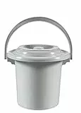Curver 02855-099-00 Eimer mit Deckel 5L in Hellgrau, Plastik, 23.5 x 23.5 x 23 cm