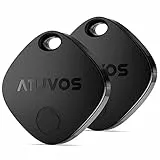 ATUVOS Air Tag Schlüsselfinder 2er Pack, Smart Tracker KeyFinder Kompatibel mit Apple Wo ist? APP (iOS NUR,Android Nicht unterstützt) Bluetooth Key Finder für Gepäck/Koffer/Taschen,Austauschbarer Akku