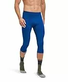 FALKE Herren Baselayer-Hose Warm 3/4 M Ti Funktionsmaterial schnelltrocknend 1 Stück, Blau Yve 6714, S