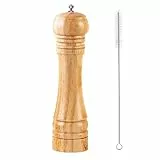 BINHAI Pfeffermühle aus Holz - verstellbares Mahlwerk, klassisches Design, langlebige und elegante Küche für frische Gewürze und Salz, 20,3 cm