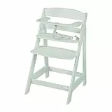 roba Babyhochstuhl Sit Up Flex - Mitwachsender Hochstuhl aus Holz - Verstellbarer Kinderhochstuhl mit Schrittgurt - ab 6 Monaten bis 70 kg - Mint