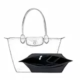 D.DUO Geldbörsen Organizer, Filz Handtaschen Organizer mit mehreren Taschen für Longchamp (Schwarz, Groß)