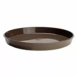 VERDENIA Blumentopf Untersetzer Blumenuntersetzer für Pflanzen und Kräuter Blumentopfuntersetzer aus Kunststoff Leicht Stabil Rund Viele Farben Viele Größen Holzstruktur Ø11cm 35cm 7245 Braun