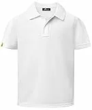 igeekwell Jungen Kinder Poloshirt Kurzarm Sommer casual Jungen polo T-shirt Atmungsaktiv und schweißableitend Sport Kinder golf Polohemd(Weiß-2XL)
