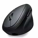 Perixx PERIMICE-819B Tragbare vertikale Bluetooth-Maus – Rechargeable - kabellose 3-in-1-Multi-Device-Spezifikation – Leiser klick – Kompakte Größe – schwarz – für Rechtshänder
