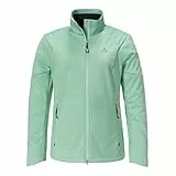 Schöffel Damen Softshell Jk Style Fracon WMS, wind- und wasserabweisende Herbstjacke mit warmer Innenseite, leichte Wanderjacke mit 2-Wege-Stretch, gem jade, 40