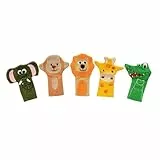 Wilde Tiere Fingerpuppen Set – 5-teilig | Ab 6 Monaten | Bunte Filz-Tierpuppen für Babys & Kleinkinder | Safari-Spielzeug für Frühförderung & Fantasie | Handspielpuppen Set