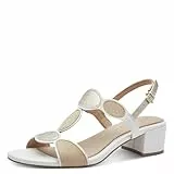 MARCO TOZZI Damen Sandalen mit Absatz Elegant Vegan, Weiß (White Comb), 40 EU