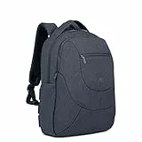 Rivacase Ultraleichter moderner Rucksack für Laptop bis 15,6 Zoll - wasserdichter Schulrucksack und Schultasche - Praktischer Sportrucksack für Reisen und Arbeit / (dunkelgrau)