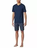 Schiesser Herren Schlafanzug kurz V-Ausschnitt - Nightwear Set, Admiral_182200, 52