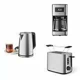 AEG Frühstück-Set Deli | Kaffeemaschine mit Glaskanne |Toaster | Wasserkocher | Edelstahl