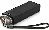 Knirps Taschenschirm Travel - Black mit silberfarbenem Griff