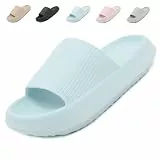 Uniuni Badelatschen Damen Cozislides Original Slippers Wolken Schuhe Cloudyzz Schlappen Weiche Eva Hausschuhe Dicke Sohle rutschfeste Dusch Badeschuhe Sommer Leichte Cozy Slides Blau 36/37