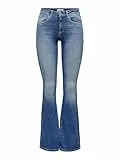ONLY Damen Onlblush Life Mid Flared Bb Rea1319 Noos Jeans, Medium Blue Denim, L / 32L EU