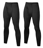 UNIQUEBELLA 2er Pack Thermounterwäsche Unterhose Herren, Funktionswäsche Unterteile Skiunterwäsche Laufhose Lang Winter Suit Ski Thermo Unterwäsche Thermowäsche Sport Leggings