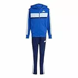adidas Unisex Kids SEASONAL ESSENTIALS TIBERIO 3 STRIPES FLEECE TRACKSUIT, team royal blue/white/glow blue, 11-12 Years