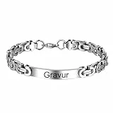 Cupimatch Armband mit Gravur Königskette: Armbänder Personalisierte Edelstahl Glänzend Poliert Pärchen Armkette Geschenk für Damen Herren zu Weihnachten Jubiläum Hochzeit Geburtstag Valentinstag