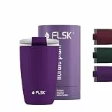 FLSK Kaffeebecher – Premium coffee to go-Becher aus Edelstahl – 100 % auslaufsicher, BPA-frei & doppelwandig – hält 3 h heiß (nordic plum, 350 ml)