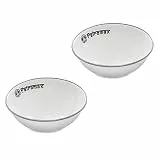 Petromax Emaille Schalen 2er Set weiß (1000 ml), Leicht, robust und stoßsicher, Edelstahlrand für Hygiene, Kratzfest und pflegeleicht, Perfekt für Camping und Outdoor