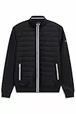 bugatti Herren Sweatjacke Modern Fit Reißverschluss Basic Stehkragen Material-Mix Steppfront