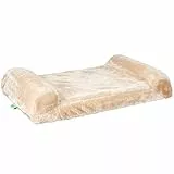 Kerbl Pet Fensterliegebrett, Fenster-Liegeplatz, beige, 55x35cm, Holz, gepolsterter Rand, weicher Plüschbezug, Katzen, einfache Montage an Fensterbank