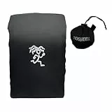 FUCHS & REBELL® Reflektierender + Wasserdichter Regenschutz für Rucksäcke, Schulranzen, Backpack, Schulrucksack - faltbar mit integriertem Aufbewahrungsbeutel (Schwarz - Logo reflektierend)