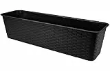 VERDENIA Blumentopf Leichter Blumenkübel Balkonblumentopf Dekorativer Topf für Pflanzen für Außenbereich Pflanztopf aus Kunststoff Balkon Garten Viele Farben 60cm 7003 Anthrazit