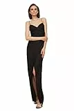 TRENDYOL Damen Women Fitted Woven Evening Dress Maxi Wrapover Tailliertes, gewebtes Abendkleid, Schwarz, 36
