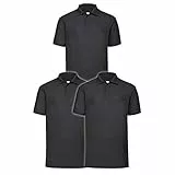Fruit of The Loom Herren Poloshirt 3er Pack Gr. XL, Schwarz