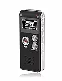 Fikyra Digitales Diktiergerät, 32GB, Mini-Aufnahmegerät, unterstützt 30 Stunden kontinuierliche Aufnahme, wiederaufladbarer USB, multifunktionaler digitaler Audio- und MP3-Player