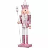 VALICLUD Nussknacker Zahlen Holz Puppen Decor Nussknacker Weihnachten Dekorationen für Home Soldat Figur Puppe Figur Desktop Weihnachten Nussknacker Rosa