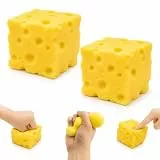 Squishy Anti Stress Spielzeug, 2 Stück Käse Squishy Spielzeug, Antistress Spielzeug für Erwachsene Weiche Knetspielzeuge mit Realistischem Design, Ideal für Stressabbau und Entspannung