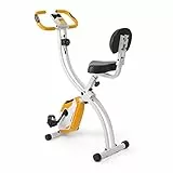 Ultrasport F-Bike Curved Heimtrainer Fahrrad Klappbar I Hometrainer Fahrrad Klappbar mit Komfort-Sattel I Ergometer Heimtrainer, Fitnessbikes, Trimmrad Heimtrainer Klappbar, Orange-Weiß