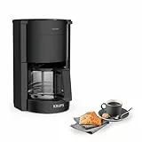 Krups F30908 ProAroma Filterkaffeemaschine mit Glaskanne, 1,25L Füllmenge, 10-15 Tassen, 1050W, Schwarz
