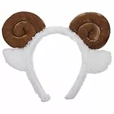 Amosfun Kaffee Schaf Horn Haarreif FüR Kinder Und Erwachsene, SüßEs Schaf Ohr Stirnband FüR KostüMpartys, Halloween Und Feiertagsdekorationen