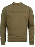 Indicode Herren INAvant Sweatshirt mit Rundhalsausschnitt | Herrenpulli Sweater Pullover Männer Army, M