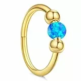 AceFun Nasenpiercing Ring,Gold Nasenpiercing Blau Opal Piercing Nase Hoop 18 Gauge sehr dünner Nasenring Tiny Piercings Nasenringe Hoop Opal Nasenringe Gold Nasenpiercing