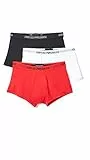 Emporio Armani Herren 3-pak kuffert ren bomuld underwear, White/Red/Black, XL EU