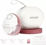 Momcozy M6 Brustpumpe, Milchpumpe Elektrisch, Tragbare Stillpumpe, DoubleFit-Flansch mit 3 Modi und 9 Stufen - 24 mm (1, Rot)