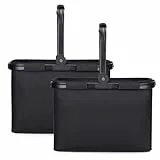 30L Einkaufskorb 2pcs Picknickkorb Faltbar Klappkorb Einkaufstasche mit Aluminiumgriff Faltbar große Einkaufskörbe Tragekorb für Arbeit/Reisen/Einkaufen
